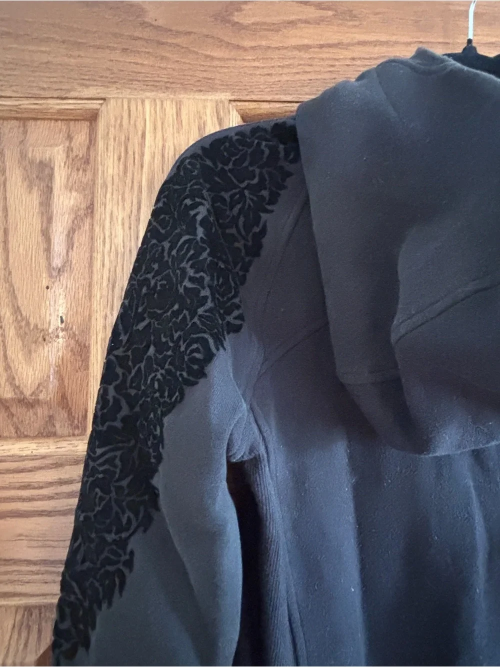 Lululemon Scuba Hoodie Full Zip - Black with Floral Details